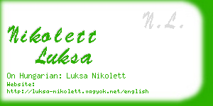 nikolett luksa business card